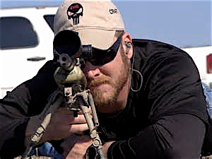Kyle displaying the Punisher-styled emblem of Craft. Int. on his hat.